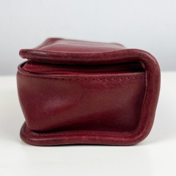Coach Vintage Chunky Chubby Smooth Red Leather Zip Makeup Cosmetic Travel Case - Picture 5 of 16
